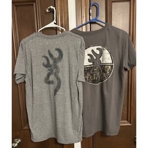 Lot Of 2 Browning Buck Logo Adult Large Cotton T-Shirts